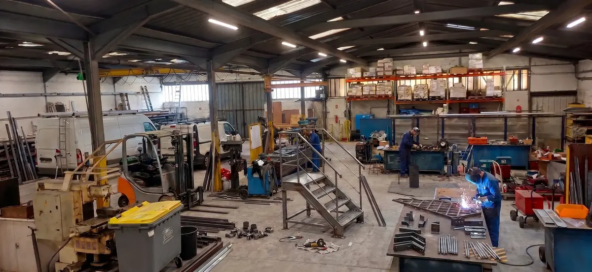 Intérieur de l'atelier de métallerie industrielle ERRM